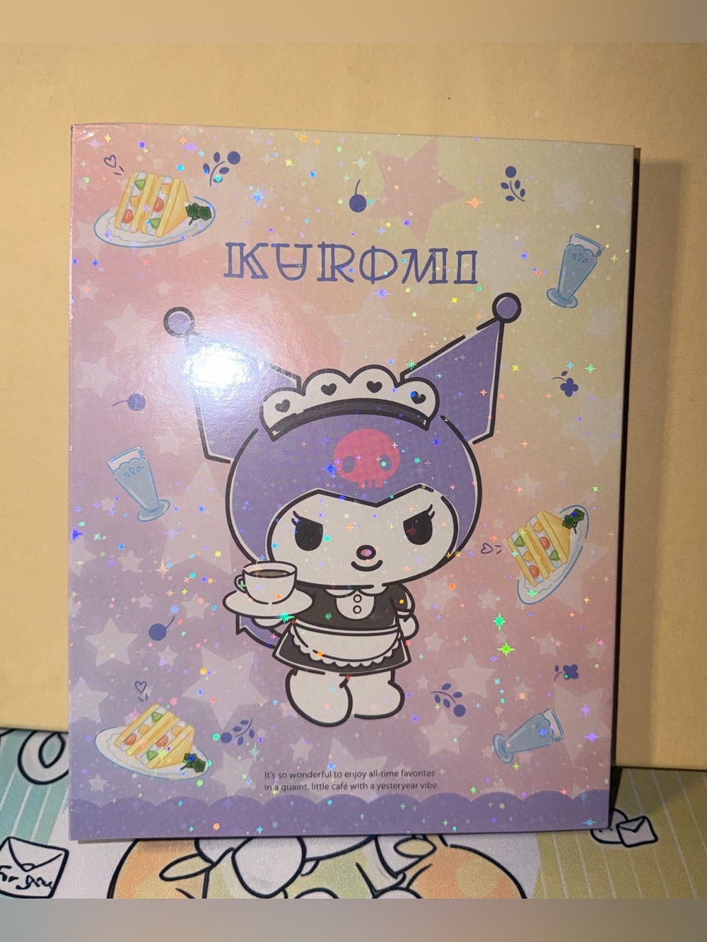 💜Sanrio Kuromi Holographic Tea Time Trading Cards Binder/Notebook